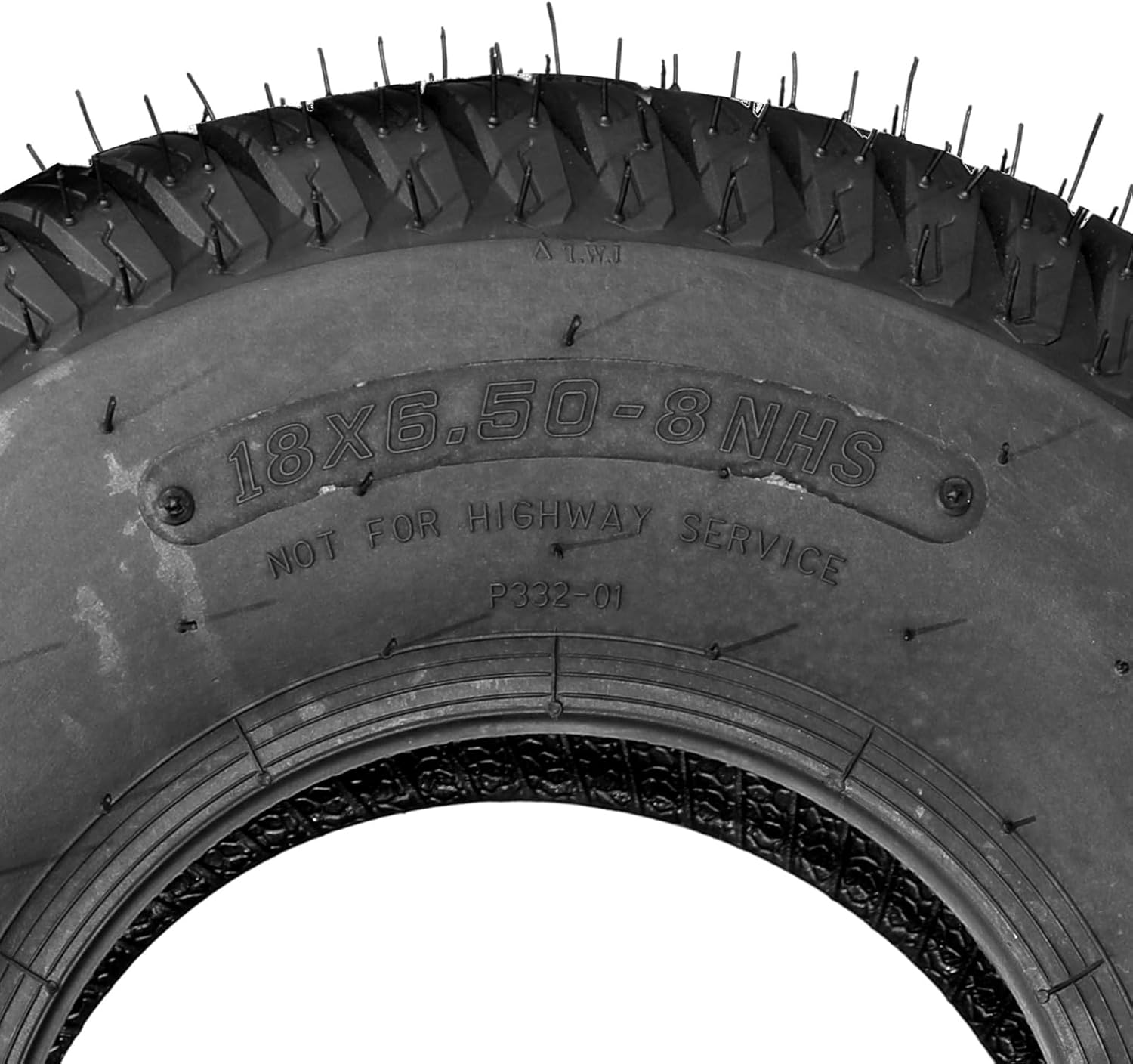 Close-up of a tire sidewall showing 'MAX LOAD 760LBS AT 30 P.S.I.'