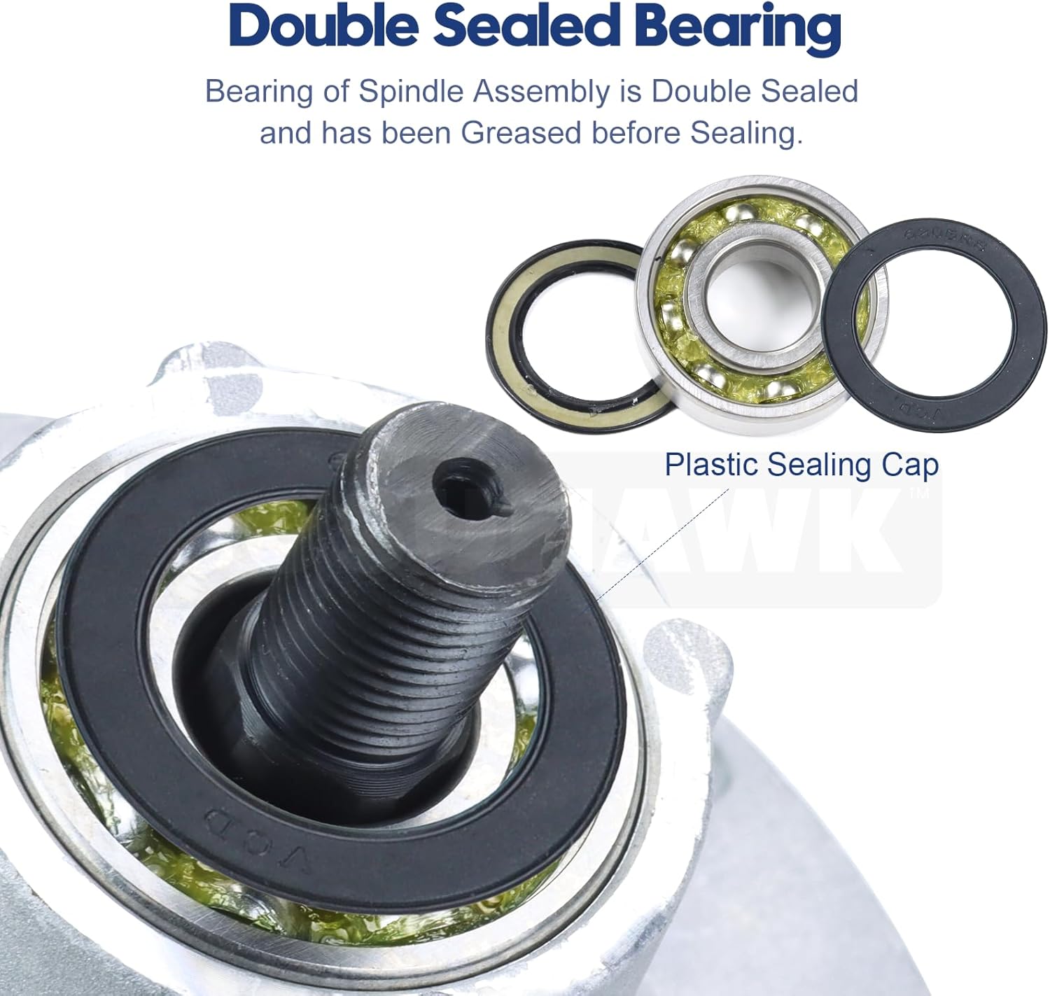 3 Pack GY21098 Spindle Assembly with GX22616 Pulley GY20629 GY20067 Idler Pulley Replaces John Deere AUC15811 Spindle, GY21098, GY20454 for John Deere D140 D160 E140 E170 Tractors