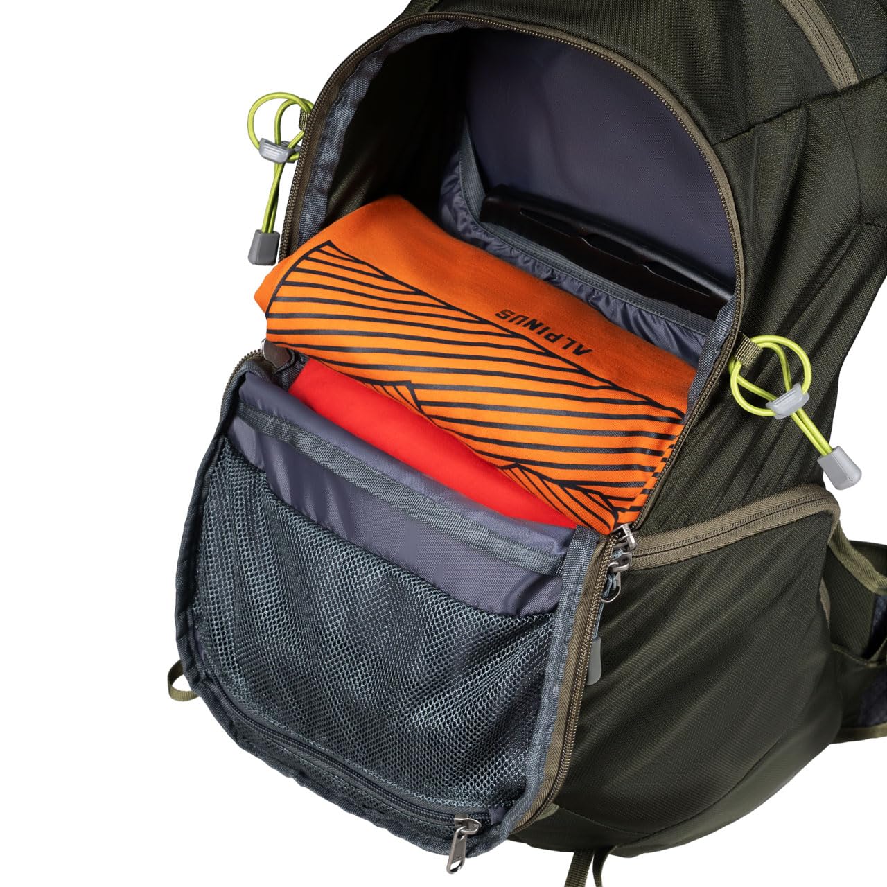 Alpinus - Plecak turystyczny Anayet 25L, plecak sportowy i outdoorowy, trekkingowy, wytrzymały materiał, zintegrowany pokrowiec przeciwdeszczowy, ergonomiczny