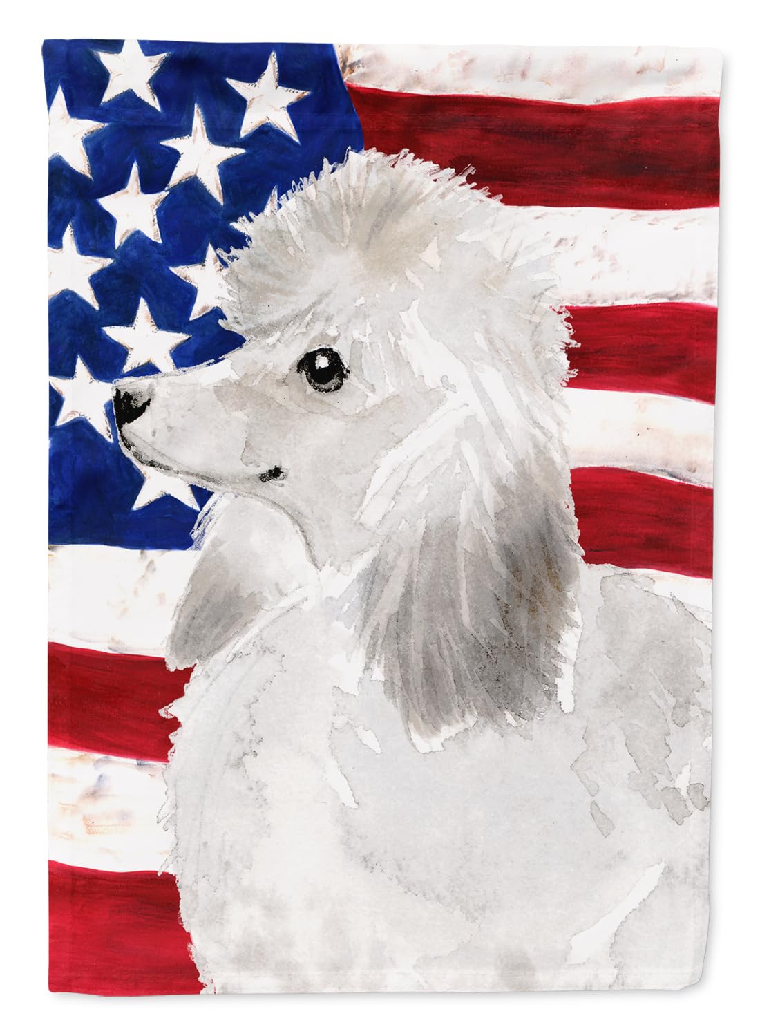Drapeau Caniche Blanc Caroline's Treasures BB9386GF pour allée fleurie