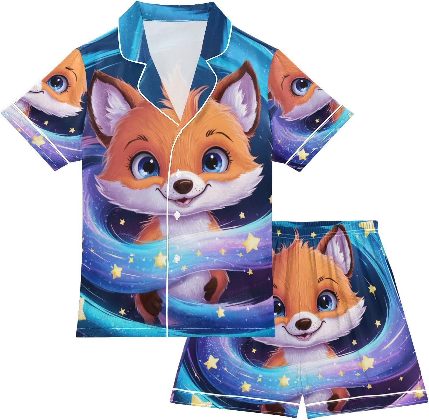 Silk Pajamas Sets Soft Satin 2 Piece Pjs Set Short Sleeve Sleepwear Nightwear