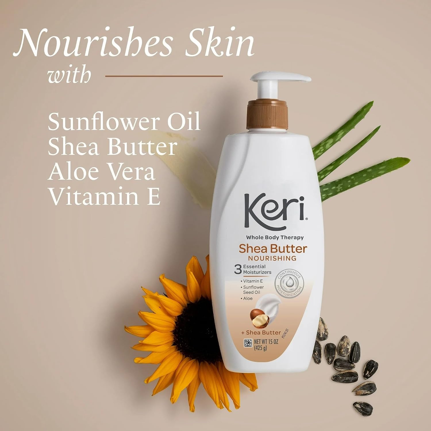 Keri Nourishing Whole Body Therapy Lotion Shea Butter, 15 OZ
