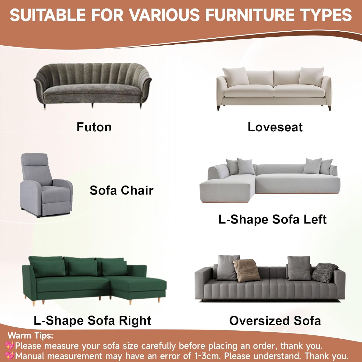 OTOB Sofa Covers Dog Couch Cover Washable, Fuzzy Plush Sofa Slipcovers Furniture Protector, Non Slip Pet Couch Covers for 3 Cushion Couch Sofa, All Seasons, 1 Piece (Light Gray, 35.4"x82.7")