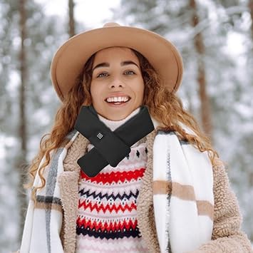 Neck Heat Pad - 3-Level Electric Heating, Cordless USB Power, Ultra-Soft Machine Washable Fabric | Soothing Winter Scarf for Muscle Relief, Outdoor Sports, and Daily Comfort