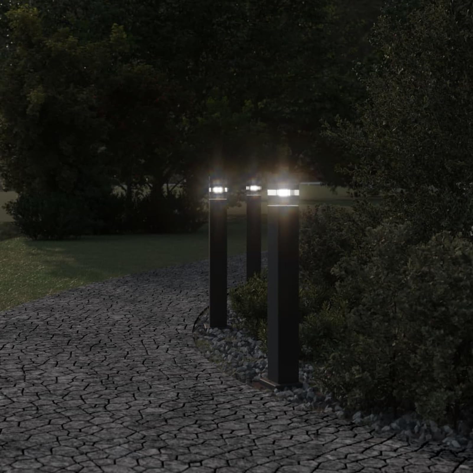 LAPOOH Lampada da Terra per Esterni Nera 80 cm in Alluminio,Lampade da Terra,Lampada da Terra Moderna,Lampade da Terra per Soggiorno-4006395