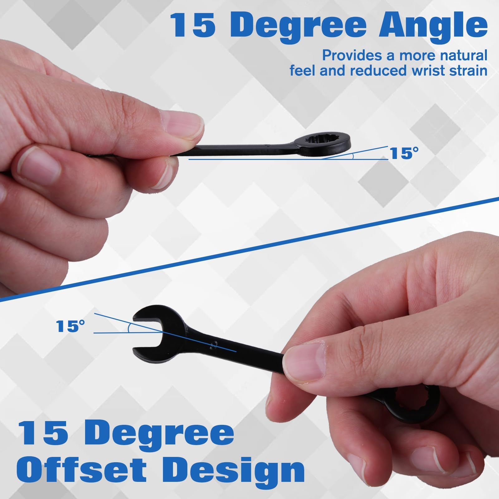 GOLD DEER 10PCS Mini Wrench Set Standard Metric 4mm-11mm Ignition Wrenches Open End and Box End Combination Wrench Set including Portable Pouch and Key Rings - Image 2