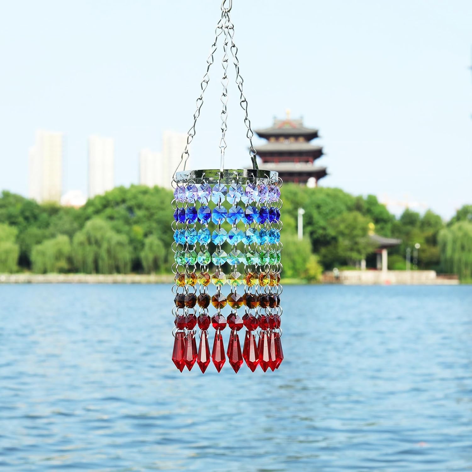 Colorful Crystal Suncatchers Crystal Icicle Pendant Sun Catcher Ornament Glass Wind Chime Hanging Crystals Light Catcher Rainbow Maker Gift