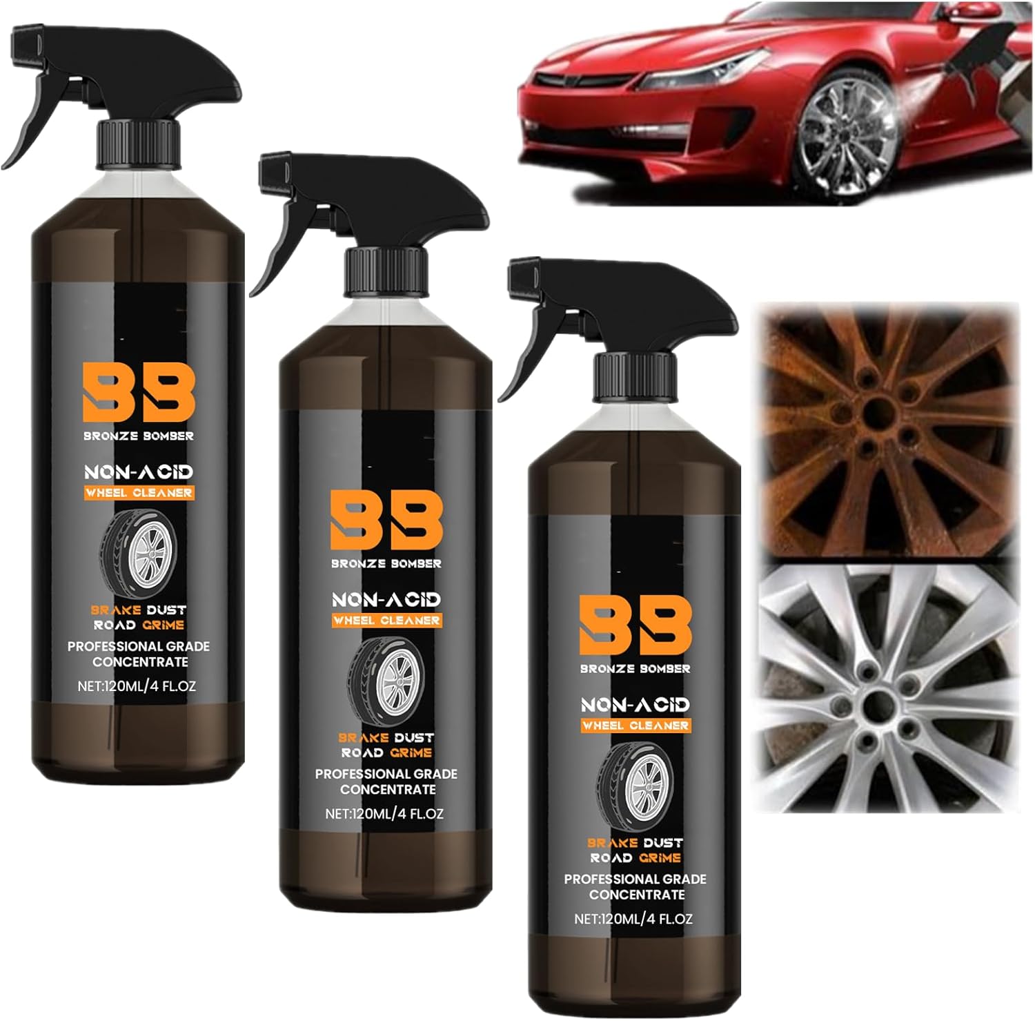 Bronze Bomber NonAcid Wheel Cleaner Powerful Bronze