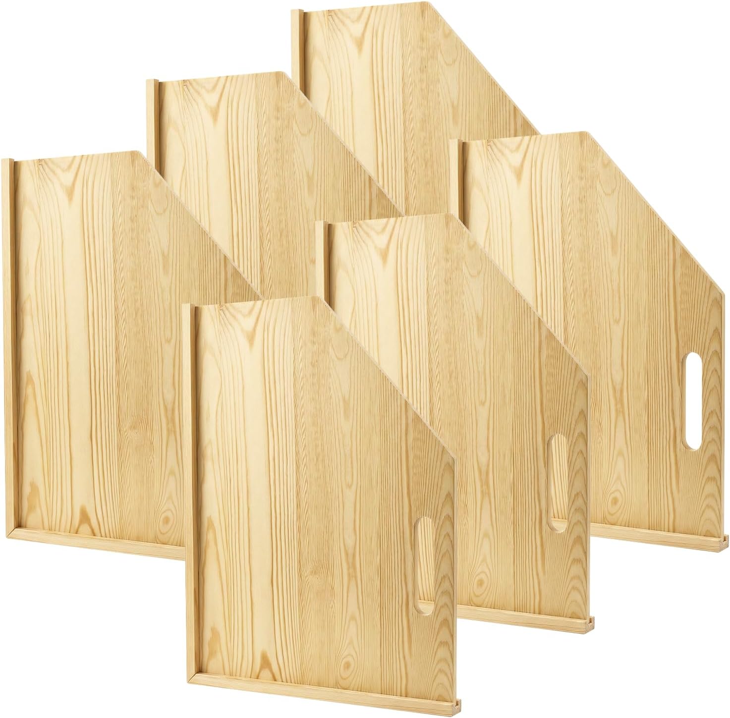 4 Pack Wood Tray Dividers for Cabinet, Cookie Sheet Organizer for Cabinets, Baking Sheet Organizer, No-Cut Kitchen Cabinet Dividers, Cookie Trays for Kitchen, Pantry Storage (8.0, Pounds)