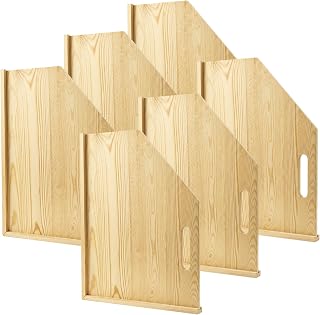 Solid Wood Tray Dividers for Cabinets, 4-Pack Baking Sheet & Cutting Board Organizer, Adjustable Cabinet Storage for Cookie Sheets, Pans and Pantry Trays
