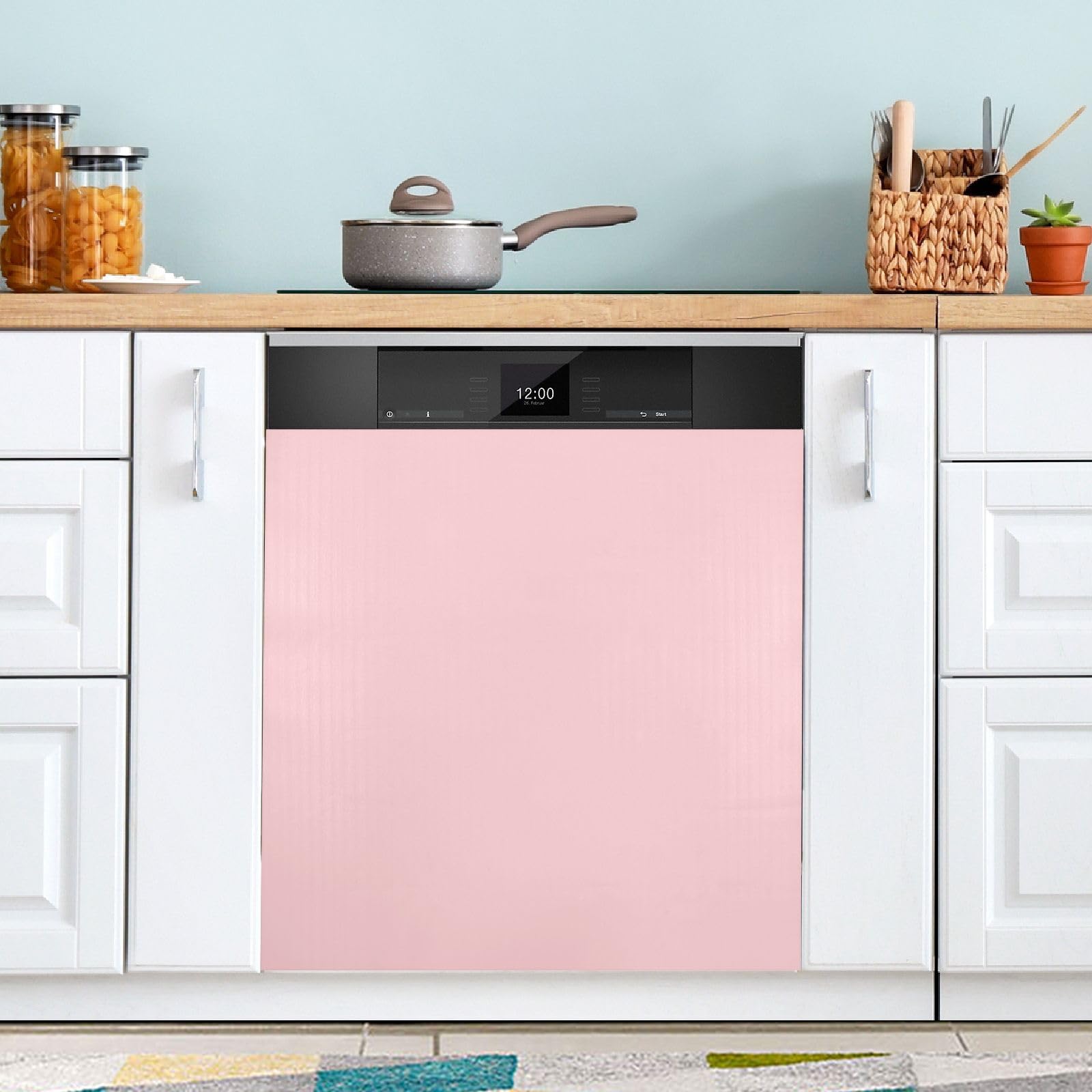 Amazon.com: YETTASBIN Pink Solid Color Dishwasher Magnet Cover