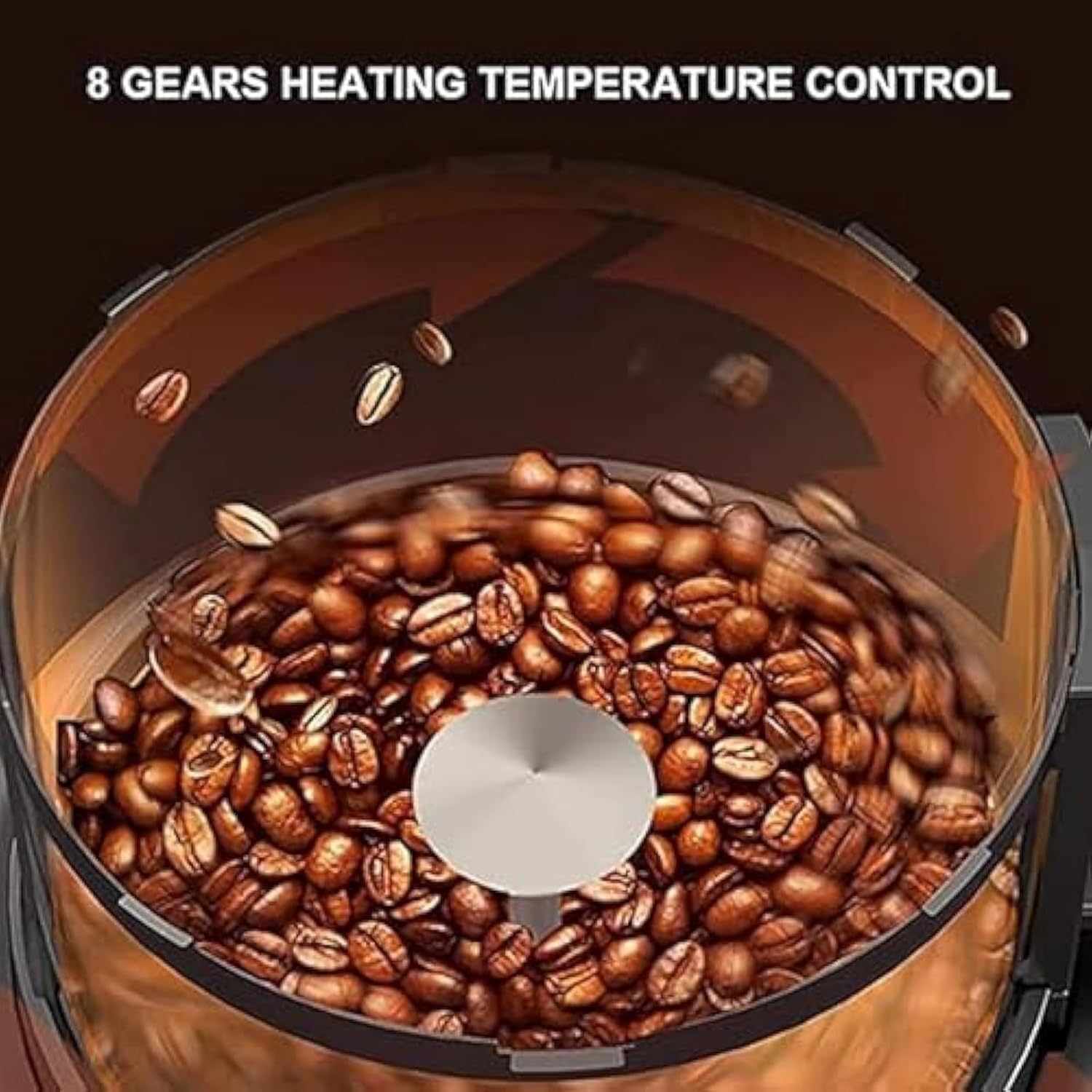 2-in-1 Automatic Coffee Machine - Three Control Functions of Fire And Wind And Timing,Adjustable Hot Air Burner with Visual Led Panel, Suitable Sesame, Soybeans, Peanuts, Tea, Nuts