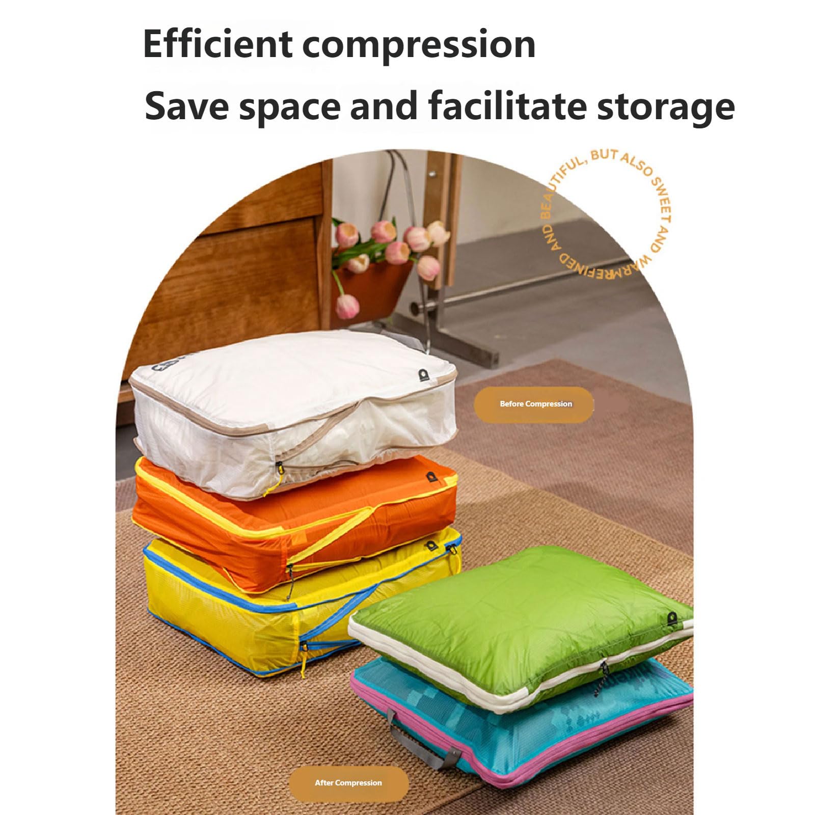 Organizzatori da viaggio multiuso sacchetti di stoccaggio a compressione sacchetto di stoccaggio in tessuto con cuciture rinforzate per un uso prolungato borse per bagagli sottili