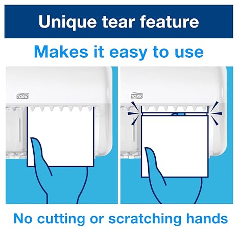 Tork Toilet Paper Roll Wall Mounted Dispenser White T4, Compact, Elevation Range, 557000