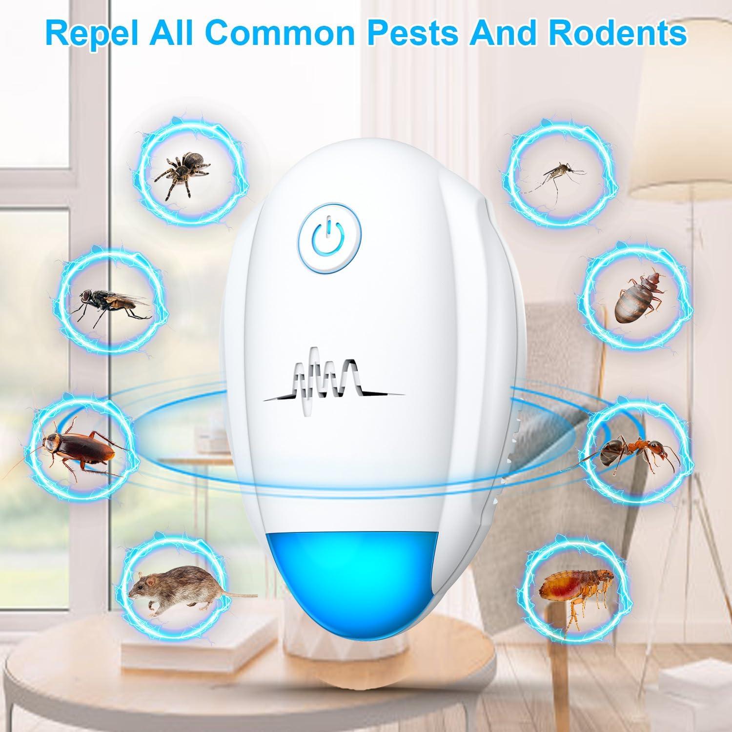 2026 Upgraded Ultrasonic Repeller 6 Packs,Indoor Ultrasonic Repellent, Electronic Plug in Pest Control for Bugs,Mosquito,Roach, Ant, Rodent, Mouse, Spider Repellent for House, Warehouse, Garage (6)