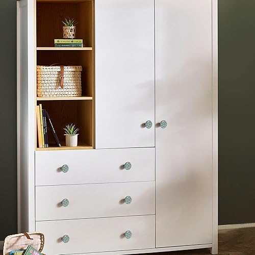 Miniatura 7 de Geesatis 10 pomos decorativos de cerámica, pomos de cajón de armario, pomos decorativos para muebles con tornillos de montaje, verde, 1.4 pulgadas