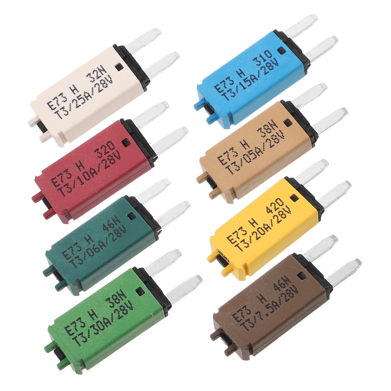 GLEAVI 8Pcs Auto Reset Circuit Breaker Fuse Kit Low Profile Self Fuses for Automotive Rv Use Compact Design Assortment for Car Truck Boat Protection