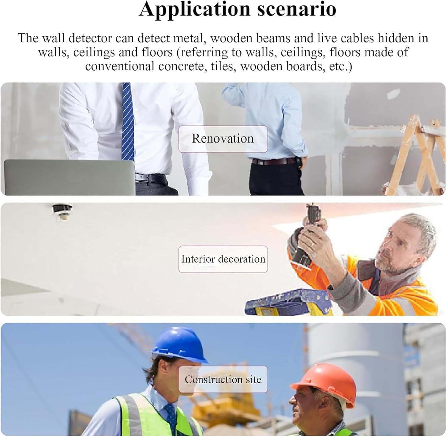 Stud Finder Wall Scanner - Multifunctional Detector with LCD Display, Detects Metal, Wood, AC Cables, PVC Water Pipes - Essential Tool for Home Renovation and DIY Projects