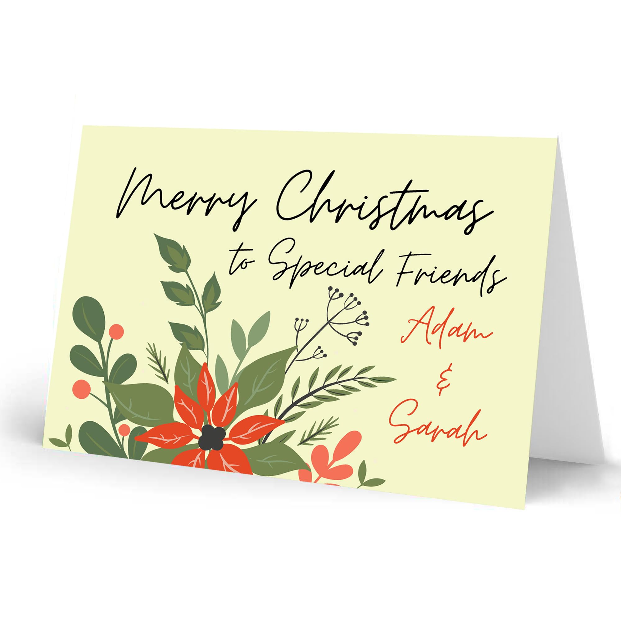 RED OCEAN Christmas Card For Neighbour Best Friends Personalised Christmas Card For Him Her Auntie Uncle Christmas Cards