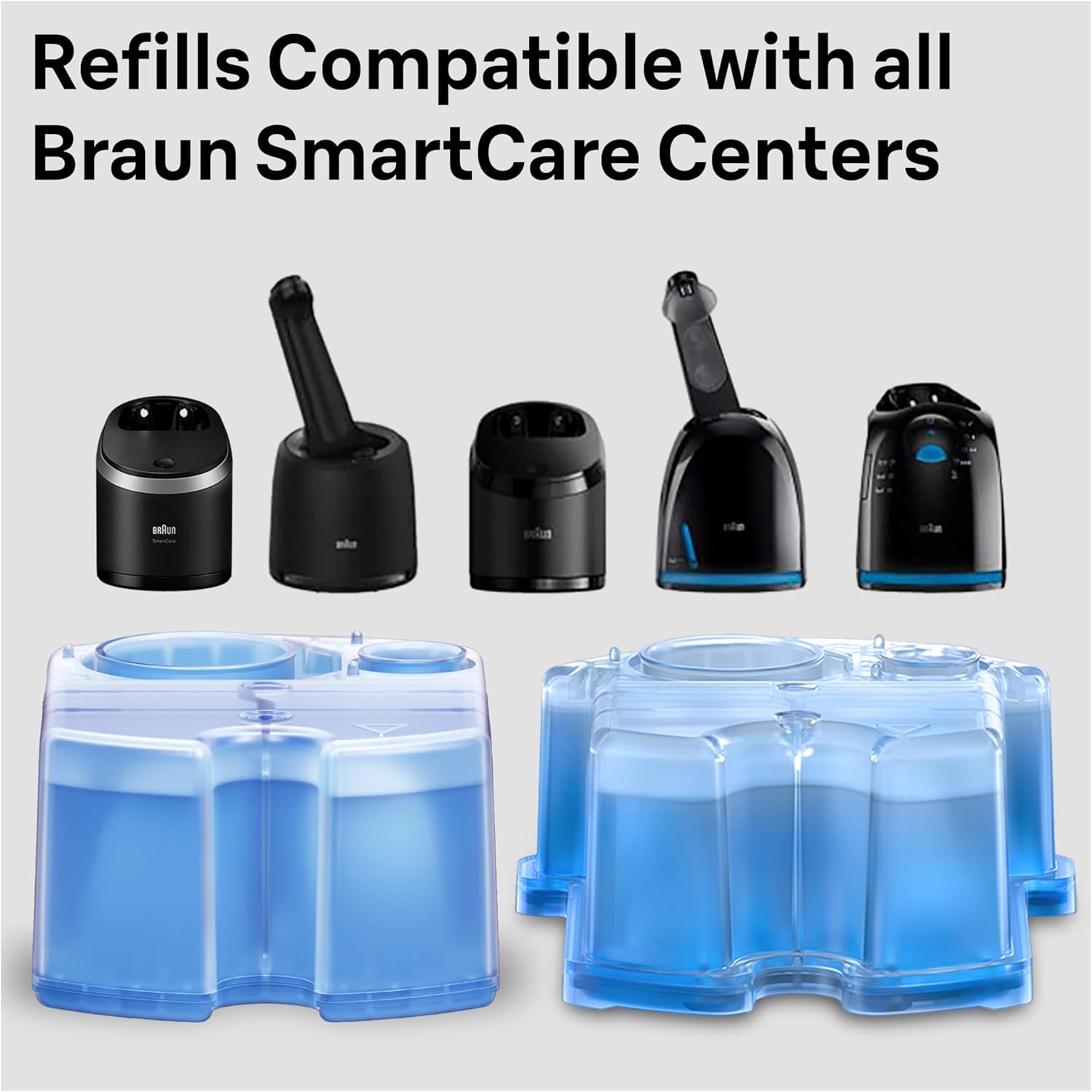 Braun Clean & Renew Refill Cartridges CCR, Replacement Shaver Cleaner Liquid Solution for Clean&Charge System, Pack of 4 1.74 Pounds