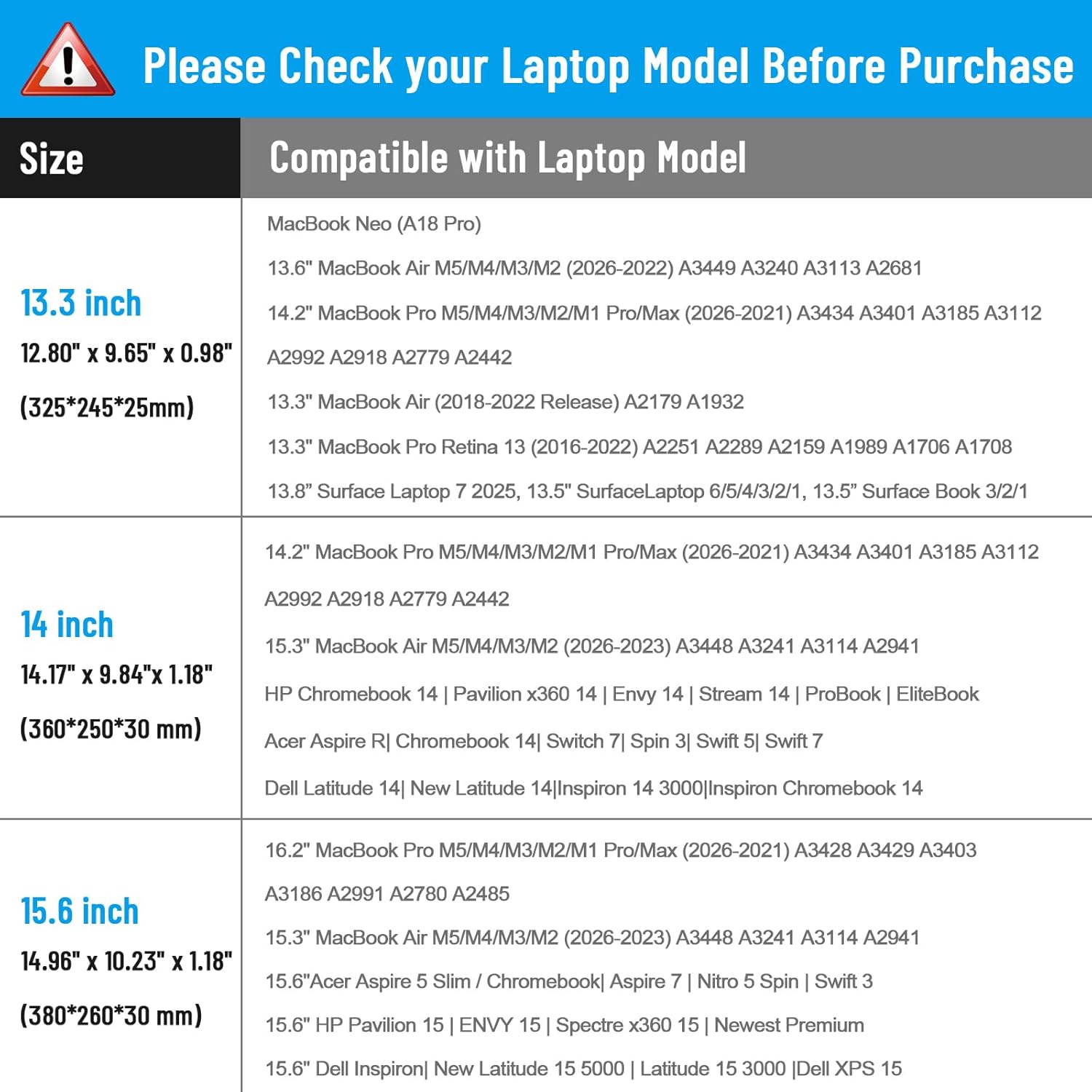 FINPAC 15.6-inch Laptop Shoulder Bag, Protective Computer Carrying Case Compatible with 16.2" MacBook Pro M5/M4/M3/M2/M1, 15-16" MacBook Air/Pro, Surface Laptop/Book, 15.6" HP/Dell/Acer/Samsung, Black