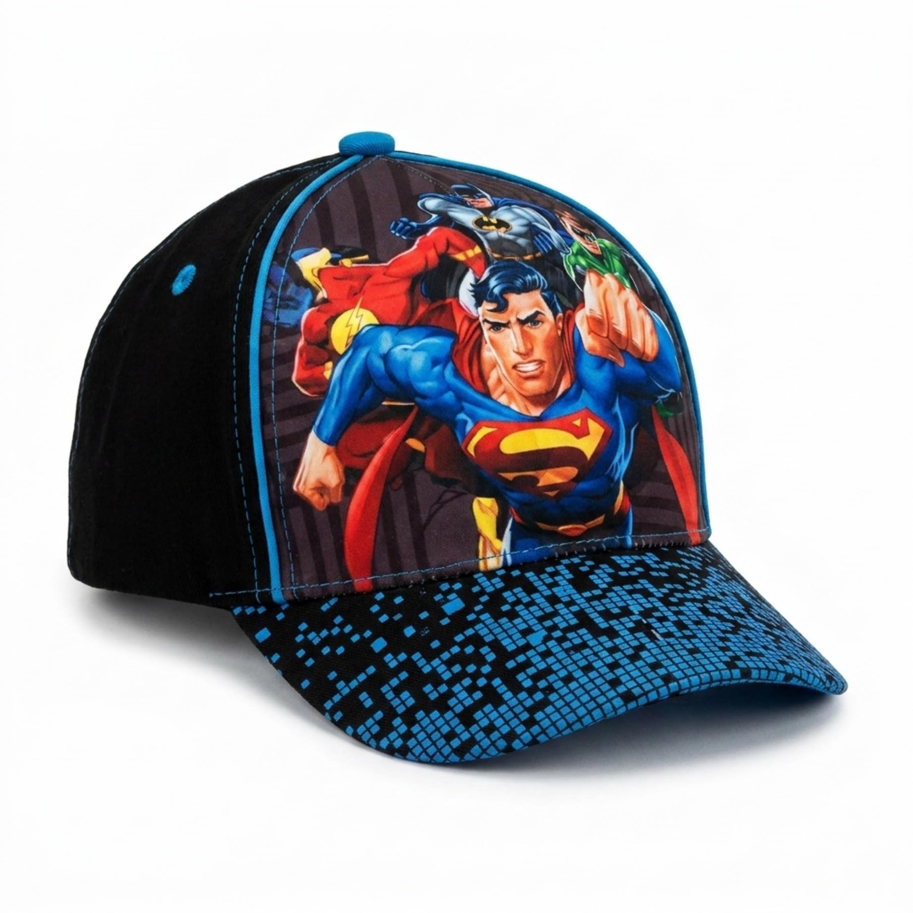 DC Comics Jungs Verschiedenes Superheld Design 3D Pop Baumwolle Baseball Cap Kleinkind-Junge - Alter 2-4 - 51CM Superman - Schwarz/Rot/Navy