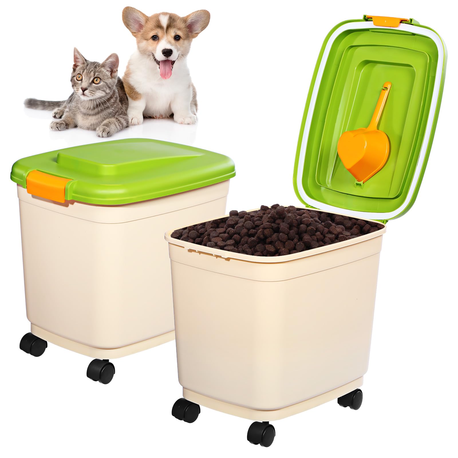 Layhit 2 Pack Airtight Pet Food Storage Container