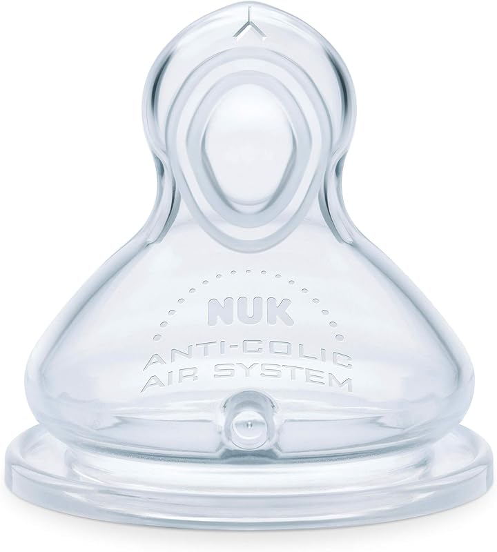 NUK Smooth Flow Anti Colic Baby Bottle Nipples, Size 2 (6+ Months), Medium Flow, 2 Pack