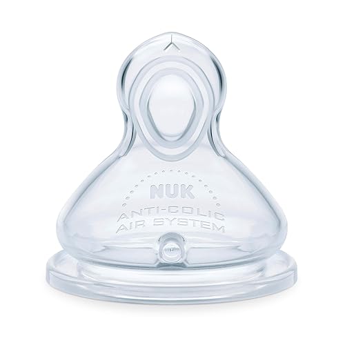 NUK Smooth Flow - Pezones anticólicos para biberón tamaño 2 más de 6 meses flujo medio paquete de 2