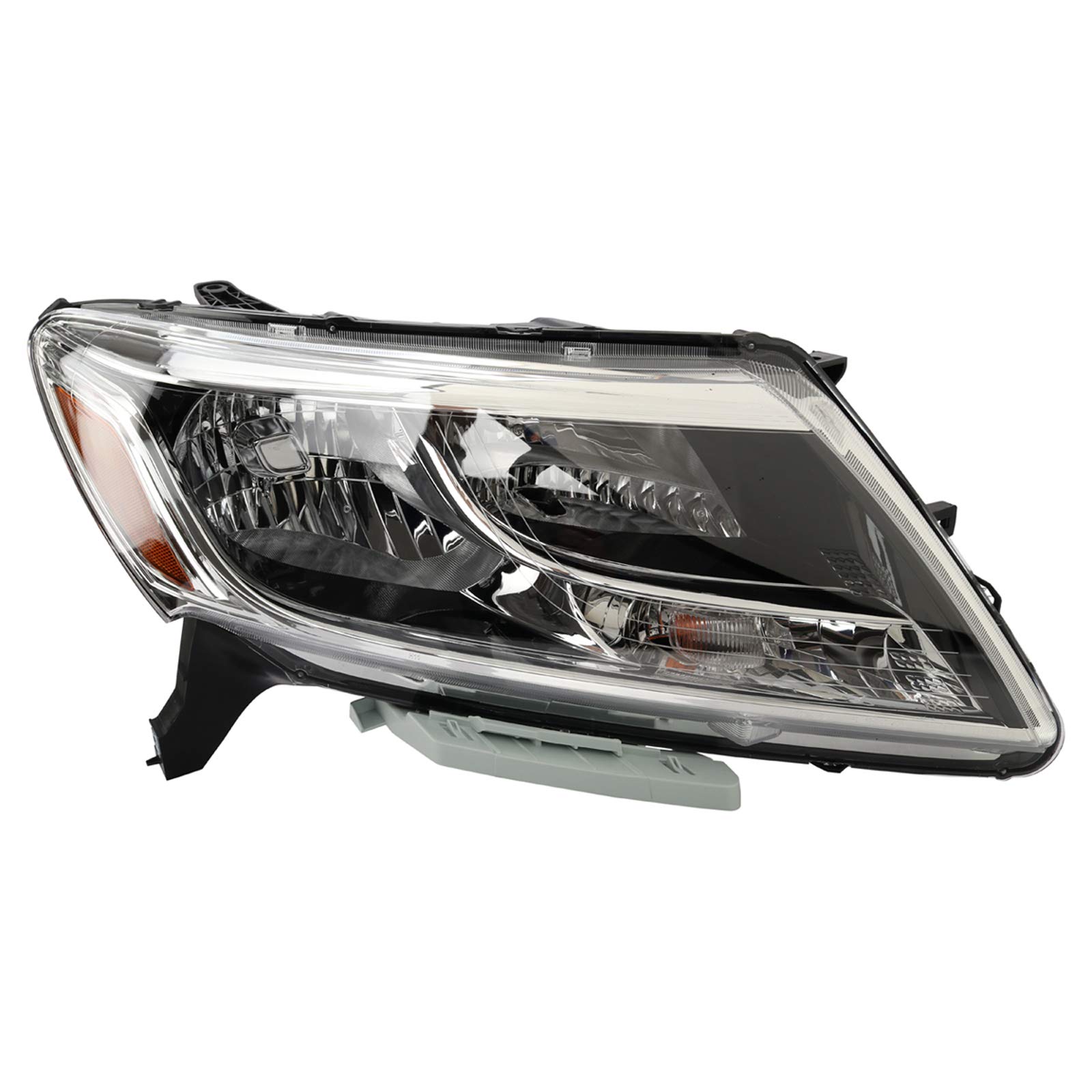 TRQ Passenger Side Headlight Assembly Halogen Black Bezel Chrome Trim Compatible with 2013-2016 Nissan Pathfinder NI2503221