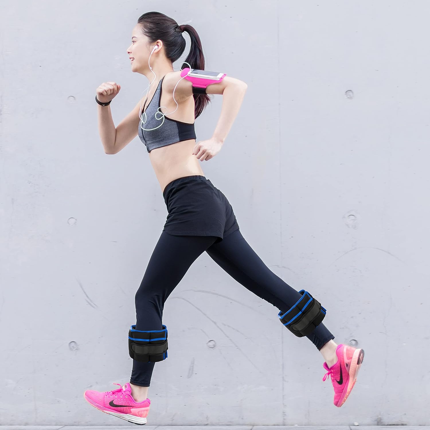 DNC Adjustable Ankle Weights 1 Pair 7 lb 10 lbs- Strength Training Wrist & Ankle Arm Wrist Leg Weight Set for Women Men- Removable Weighted Ankle Weights for Gym, Workout & Fitness