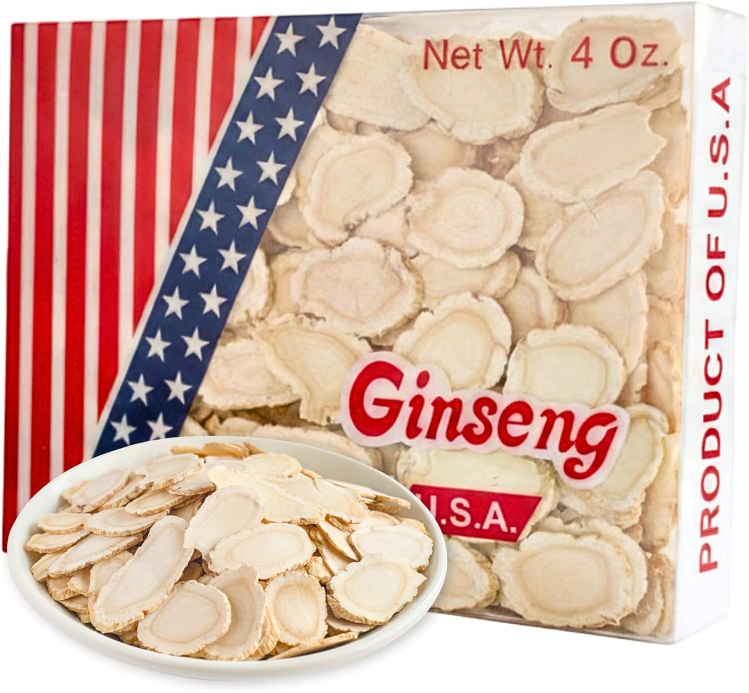 5 Year American Ginseng Slices — Hand-Selected Wisconsin Panax Ginseng, Organic Ginseng Root Slices for Men & Women, for Tea & Soup, Daily Use (1, Box)