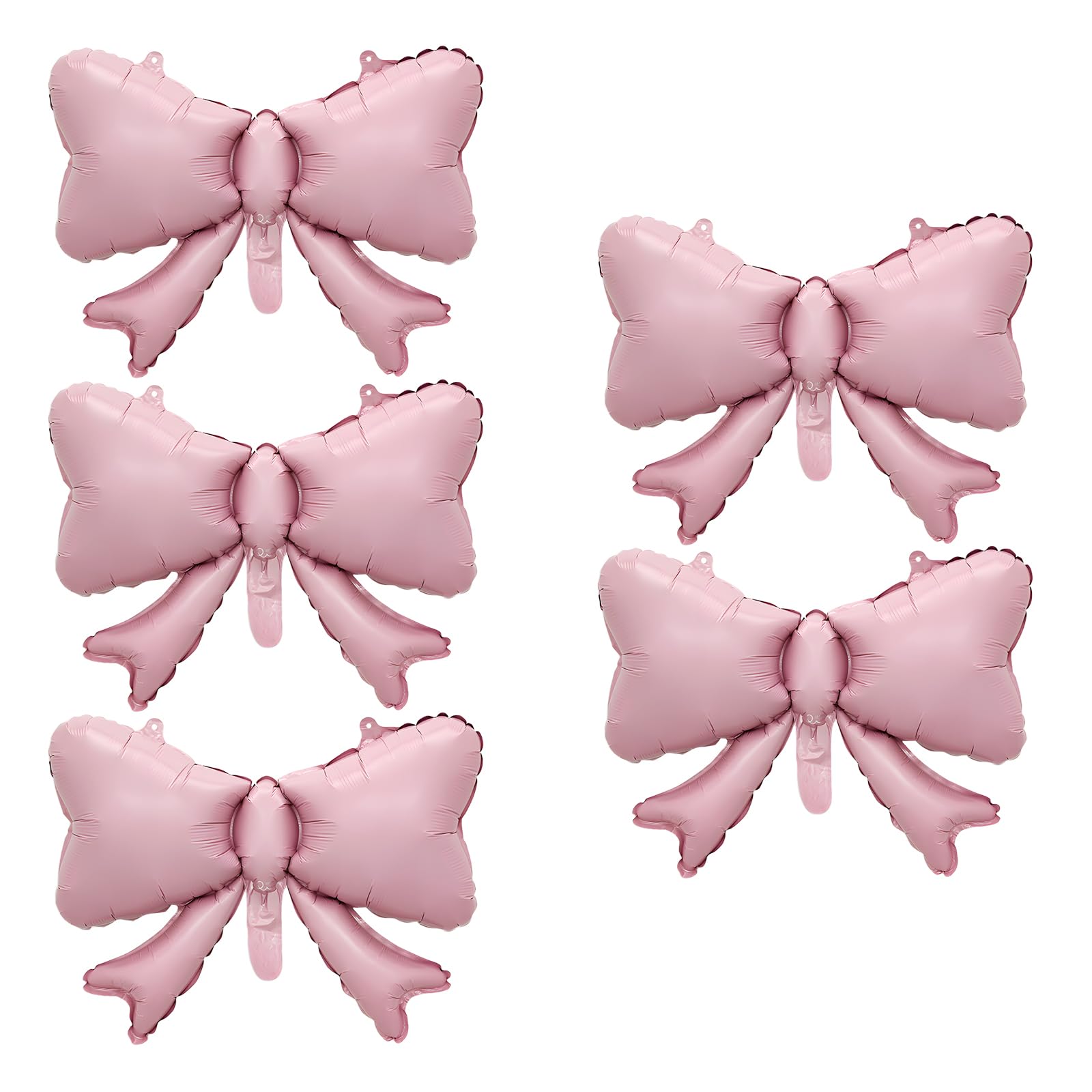 FBQ 5 Pcs Bow Balloons Birthday Themed Bow Party Baby Shower Wedding Party Bachelorette Party Decoration Supplies(Candy Powder)