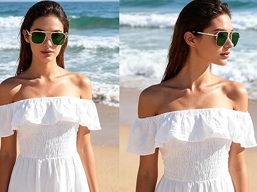 Miniatura 5 de bullabulling Lentes de sol cuadrados retro para mujer y hombre, estilo vintage, de gran tamaño, de los años 70, 80, 90, sombras