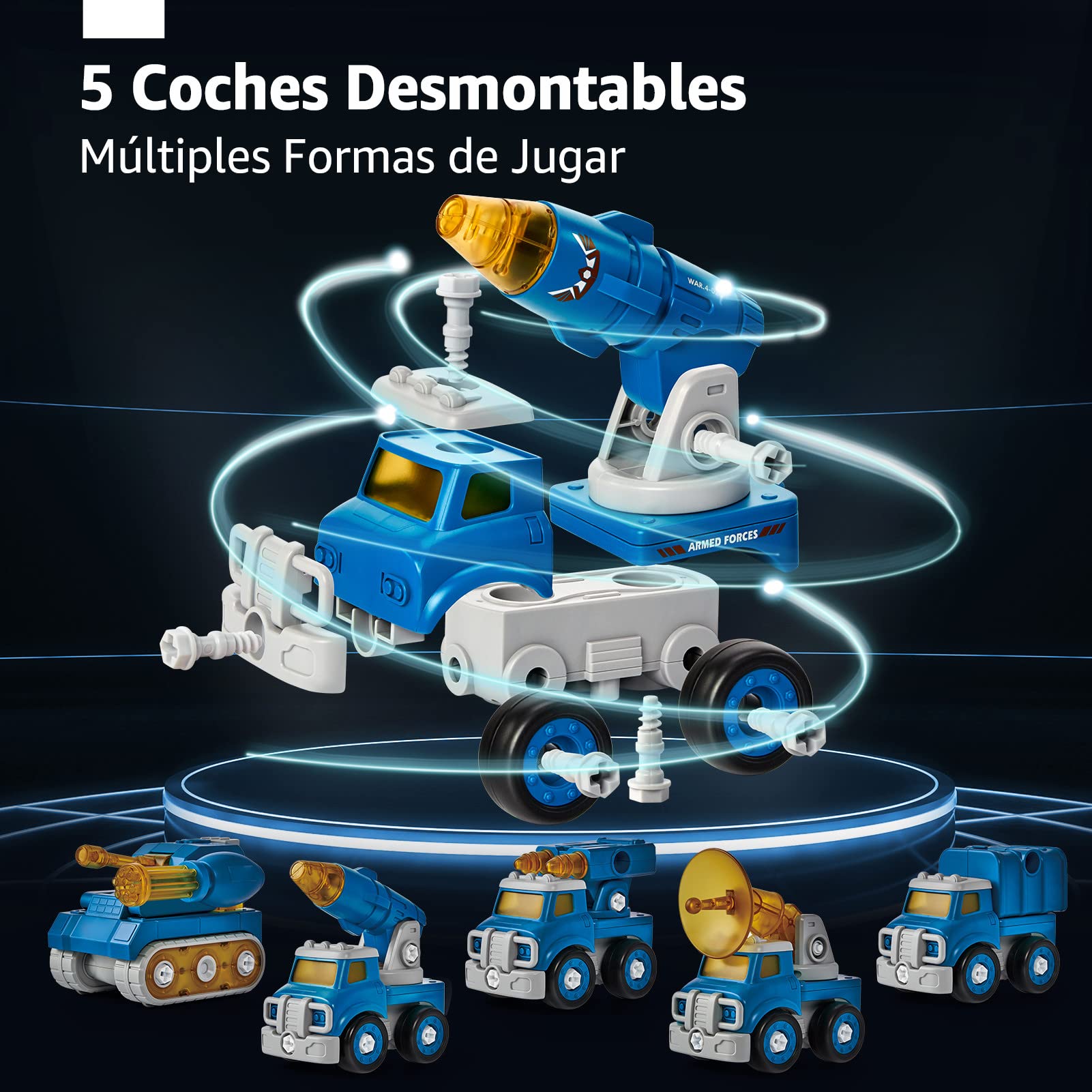 hahaland Robot Transformado Juguetes Niños 4 5 Años, 5 en 1 Coches Juguetes de Montaje Coches para Niños 4 5 6 7 8 Años Regalos Originales