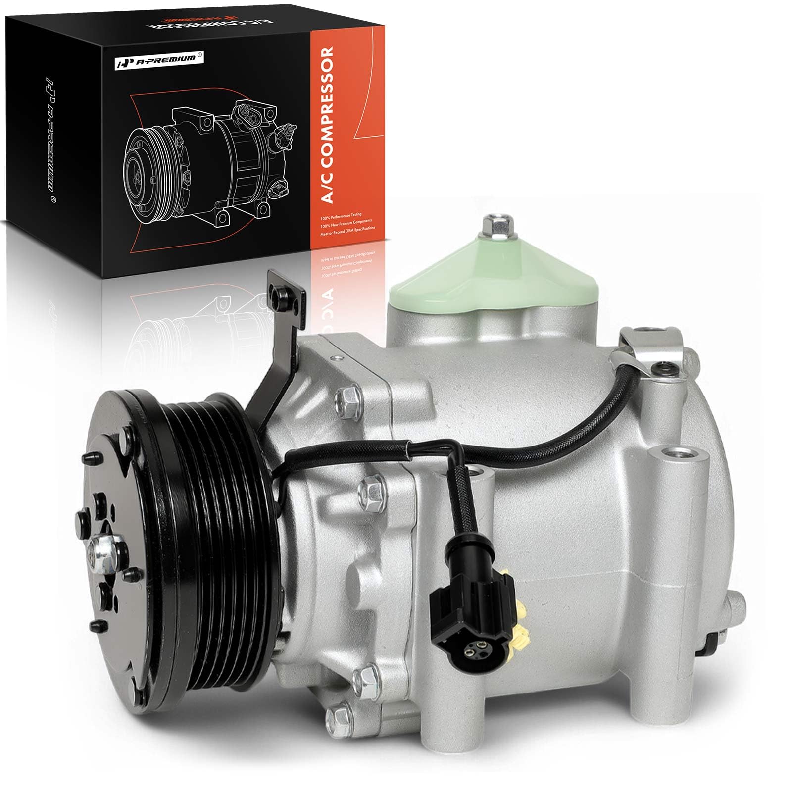 A-Premium A/C Compressor with Clutch Compatible with Ford Thunderbird 2002-2005, Jaguar S-Type 2000-2008, Lincoln LS 2000-2006