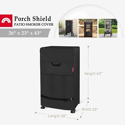 Miniatura 2 de Porch Shield Cubierta eléctrica para ahumador de 40 pulgadas para ahumador Masterbuild, impermeable, resistente, para exteriores, 26 pulgadas de