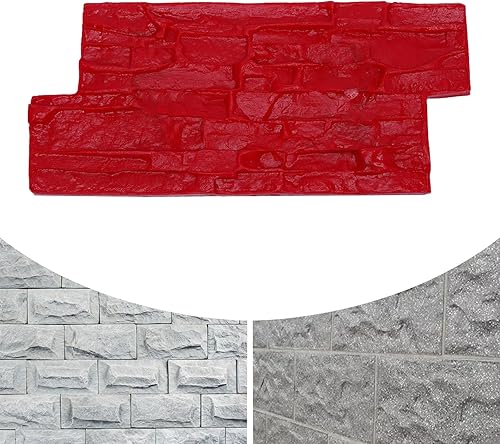 Miniatura 6 de KONKENIE Sellos de hormigón de poliuretano grande Esteras de textura de piedra Herramienta de estampado Impresión de cemento rojo (15.7 * 7.9 in)
