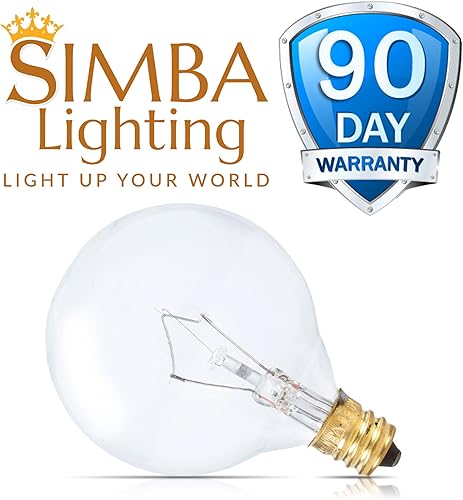 Miniatura 6 de Simba Lighting Calentador de cera aromática, globo pequeño G16.5, bombilla redonda de 25 W, base de candelabro E12 (paquete de 4) para candelabro,