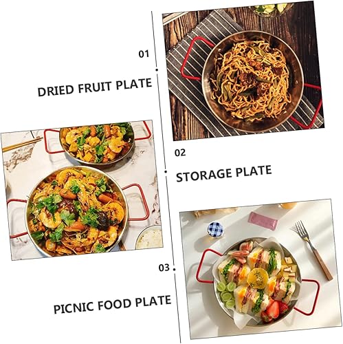 Miniatura 7 de Placa de doble asa de doble asa Bandeja de servir de buffet Plato de frutas Tabla de servir alimentos Fritas Bandeja de almacenamiento de papas