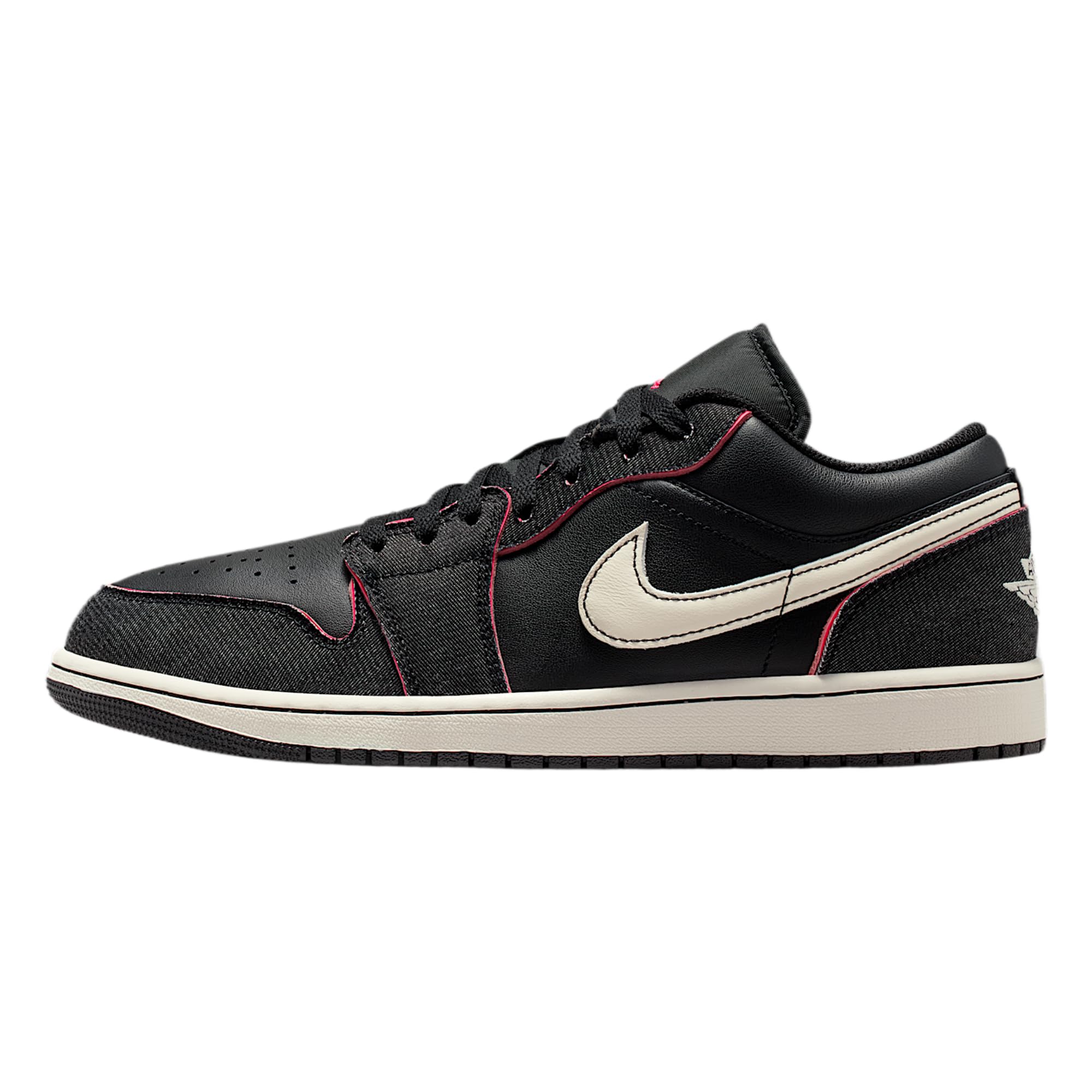 Air Jordan 1 Low SE Men's Shoes (Black/Black/Racer Pink/Pale Ivory) 6