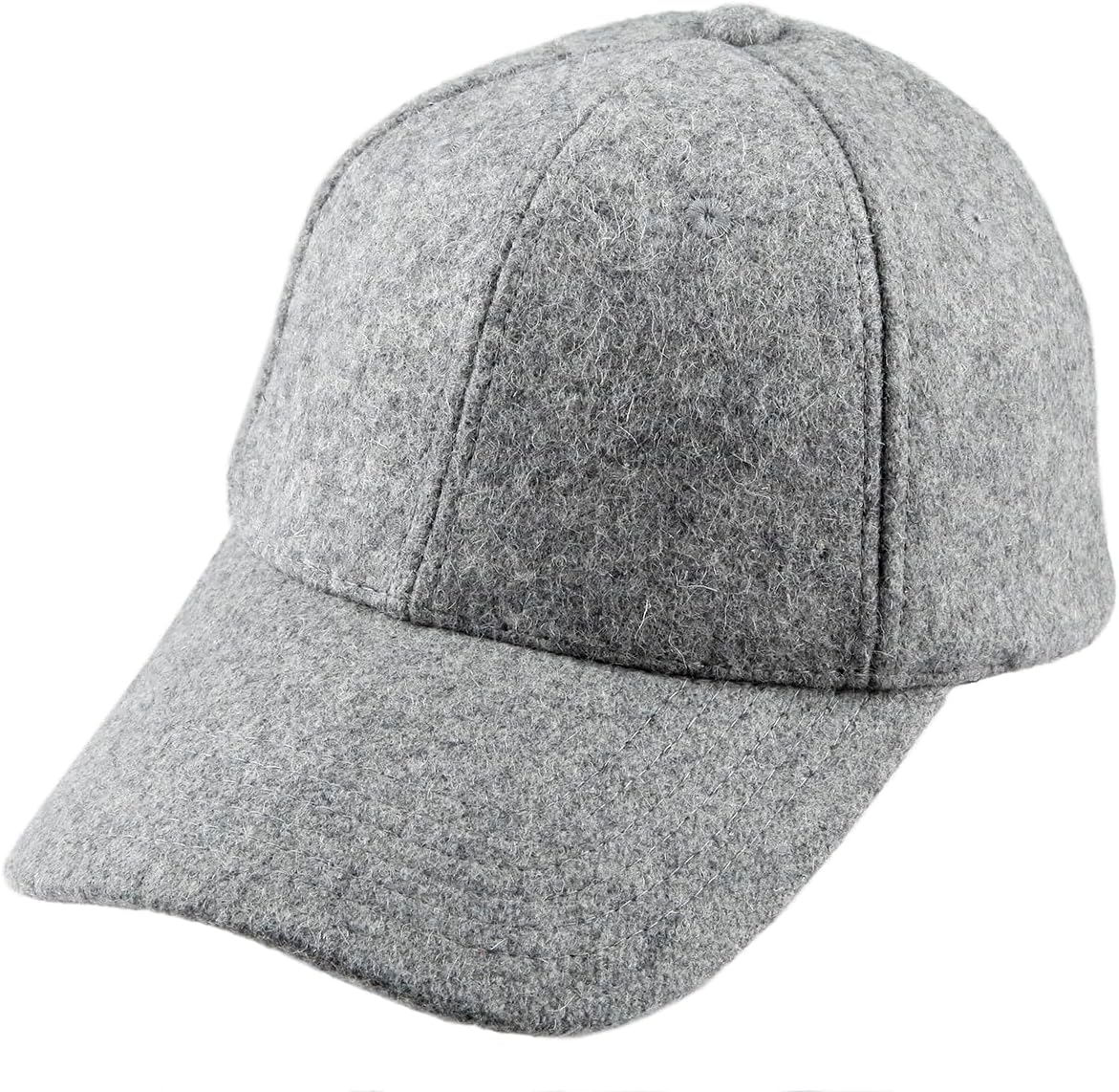 Sportmusies 6 Panel Wool Blend Baseball Cap for Men Women, Adjustable Winter Warm Dad Hat Sport Outdoor