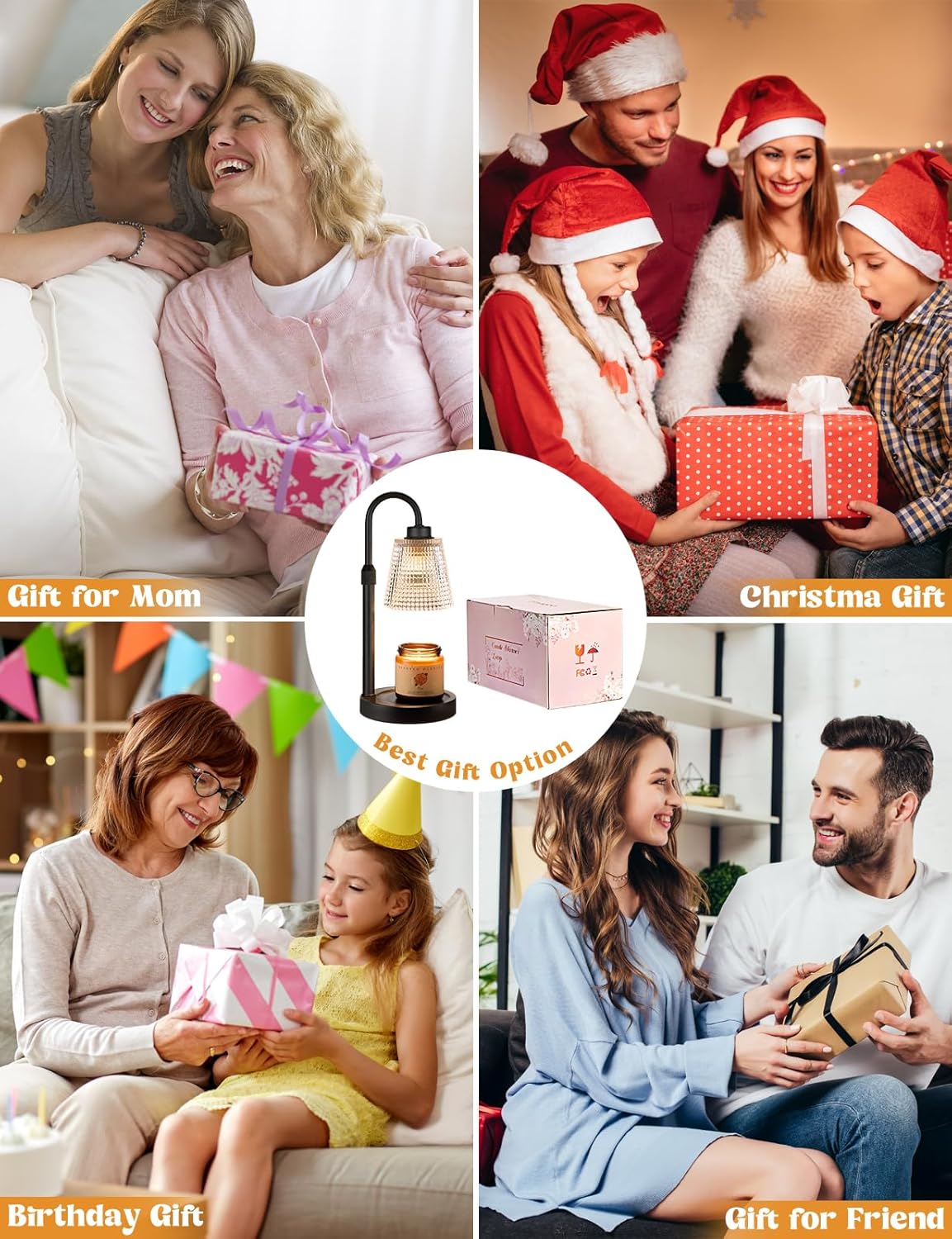 Candle Warmer Lamp with Timer, Dimmable Candle Warmer for Jar Candles, Height Adjustable Wax Melts Warmer, Birthday Gifts for Women Mom, House Warming Gifts New Home Decor