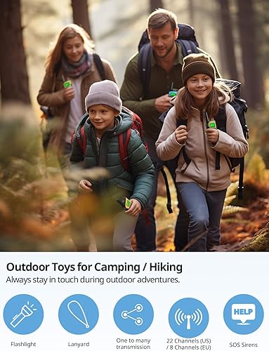 Miniatura 55 de Walkie Talkies para niños recargables, juguetes para niños y niñas de 3 a 12 años, paquete de 3 radios de 2 vías de largo alcance, regalos