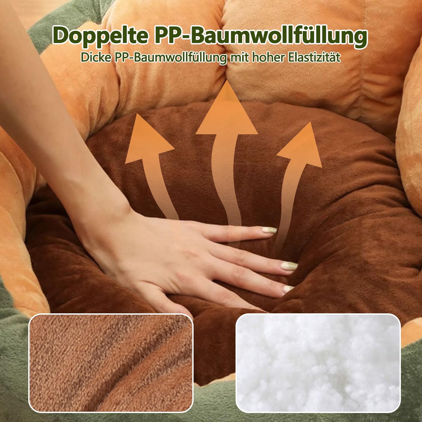 Galatée Halbgeschlossenes Katzen- Und Hundebett, Gefüllt Mit Hochelastischer PP-Baumwolle, Rutschfester Boden, Verschleißfest Und Formstabil, Für Alle Jahreszeiten Geeignet(M, Grün)