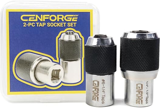 2-PC Tap Socket, Adjustable, 3/8" Drive Tap Sockets for Taps, Reamers, Screw Extractors 3095001
