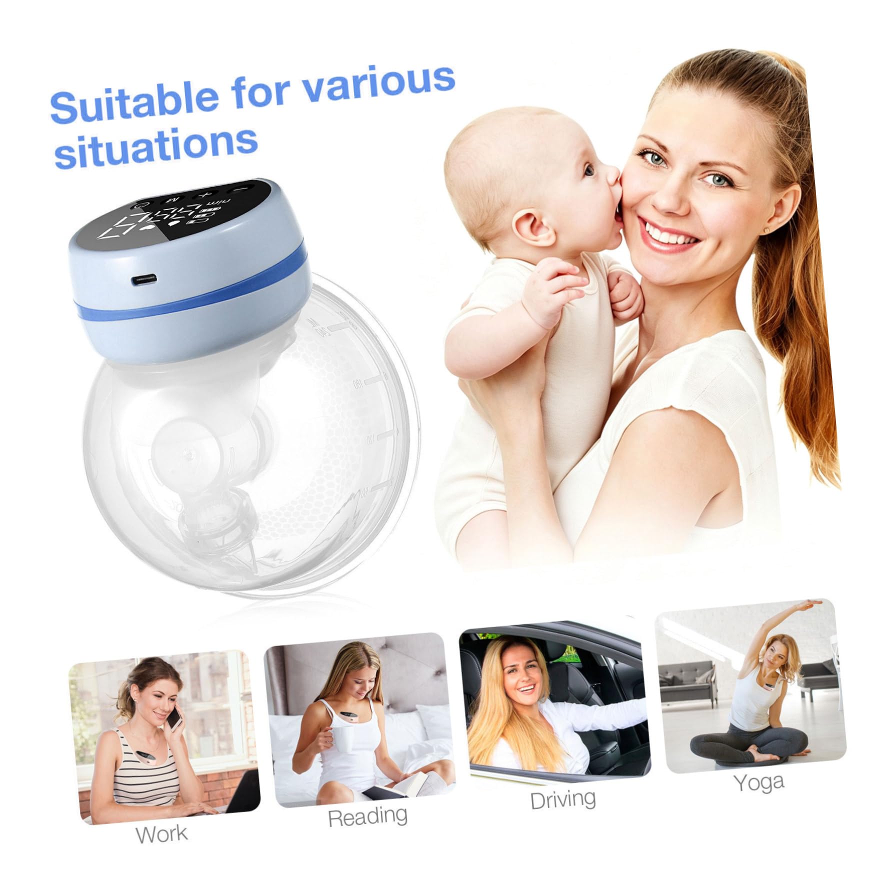 Design Tiralatte Silenzioso Portatile Silicone, Indossabile Elettrico