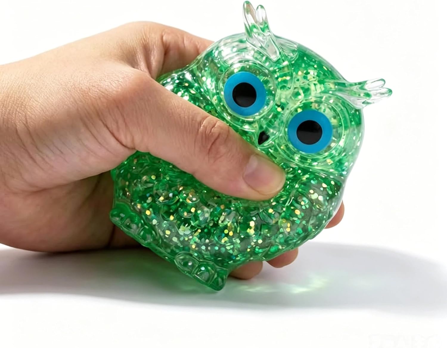Owl Stress Relief Toy, Slow Rising Squishy Fidget Toy with Glitter, Soft Sensory Squeeze Toy for Adults & Teens, Cute Owl Desk Toy Gift