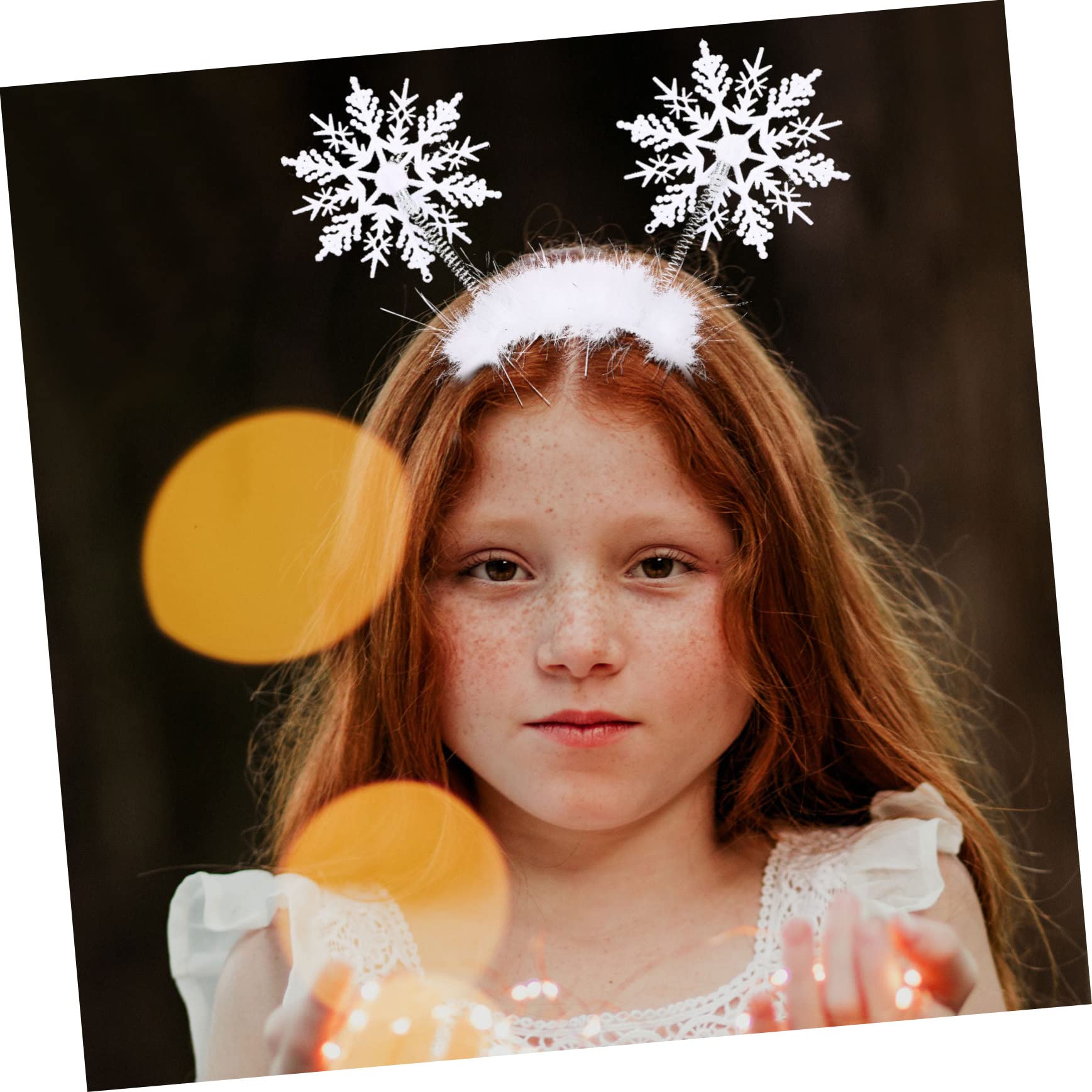 ERINGOGO 2pezzi Fiocco di Natale Cerchietto per Capelli Fascia per Capelli Forma di Fiocco Bianca Decorativa da Palcoscenico