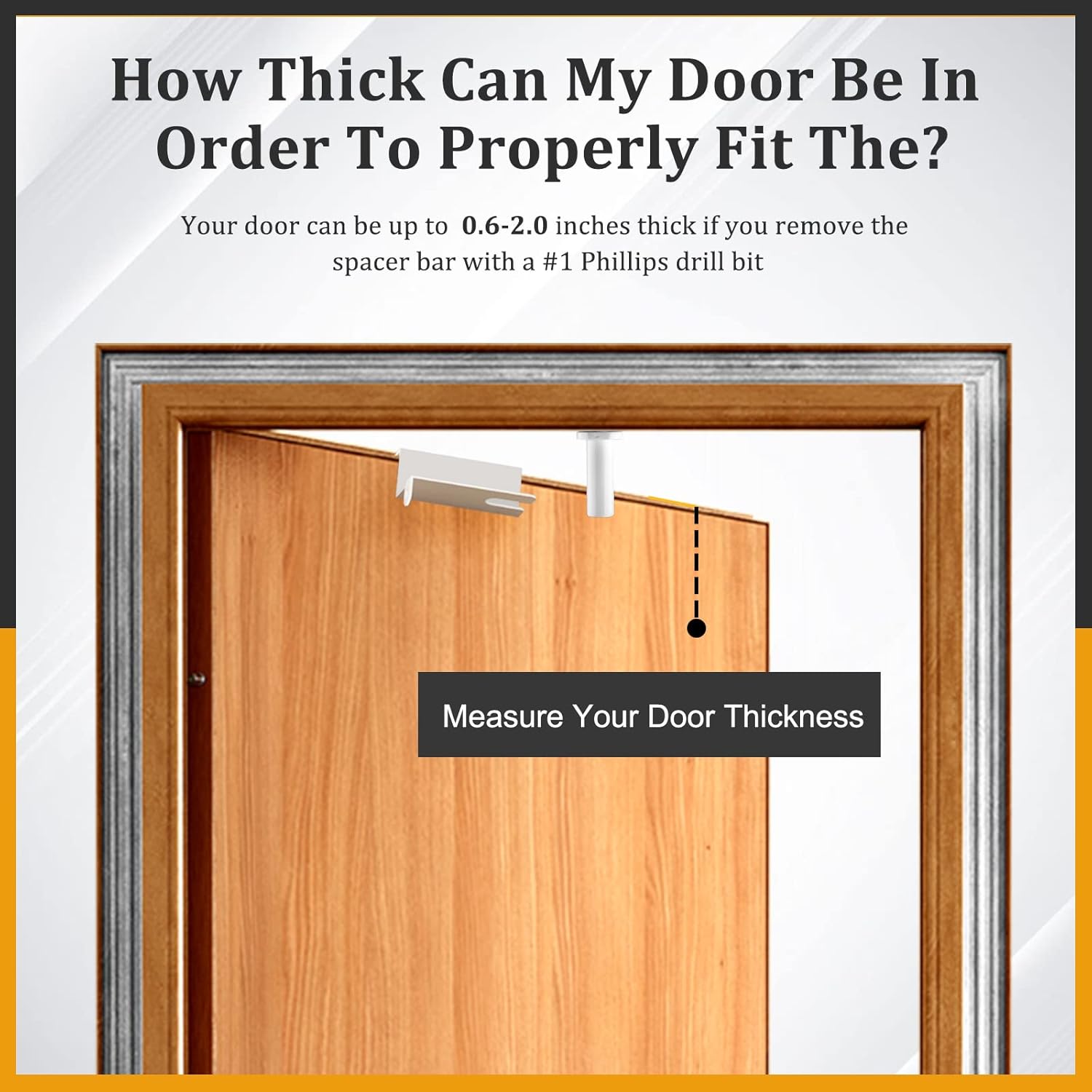 Child Safety Door Top Lock, TAMIDN Top Door Locks for Kids Safety Made of Durable Metal, Adjustable Child Locks for Door, Door lock kid proof for Childproofing Interior-Exterior Doors